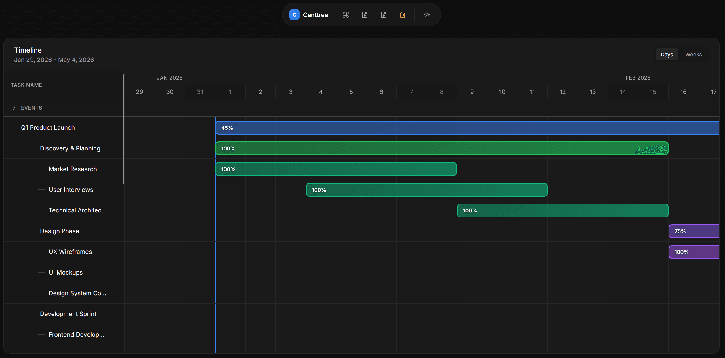 ganttree.dev screenshot